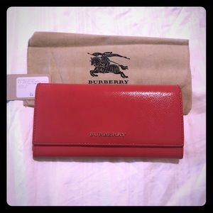 💯 % auth Burberry long wallet